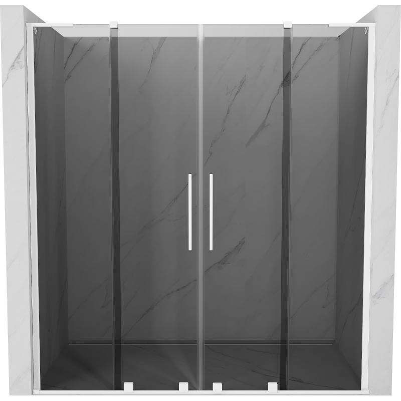 Mexen Velar L Duo плъзгаща се душ кабина 200 см, графит, бяла - 871-200-003-42-20