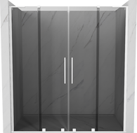 Mexen Velar L Duo плъзгаща се душ кабина 200 см, графит, бяла - 871-200-003-42-20