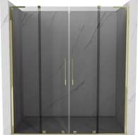 Mexen Velar L Duo плъзгащи се душ врати 200 см, графит, злато - 871-200-003-42-50