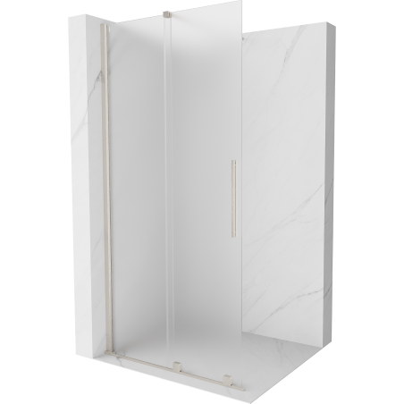 Mexen Velar плъзгаща се душ стена Walk-in 110 x 200 см, мраз 8 мм, четкан никел