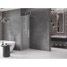 Mexen Velar плъзгаща се душ стена Walk-in 110 x 200 см, мраз 8 мм, четкан никел