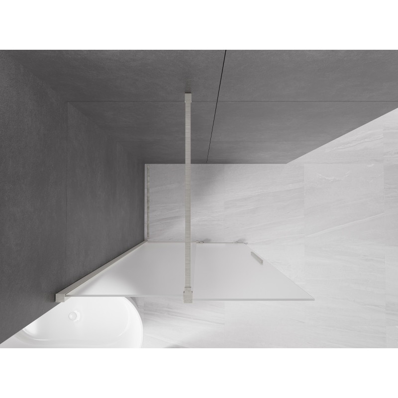 Mexen Velar плъзгаща се душ стена Walk-in 110 x 200 см, мраз 8 мм, четкан никел