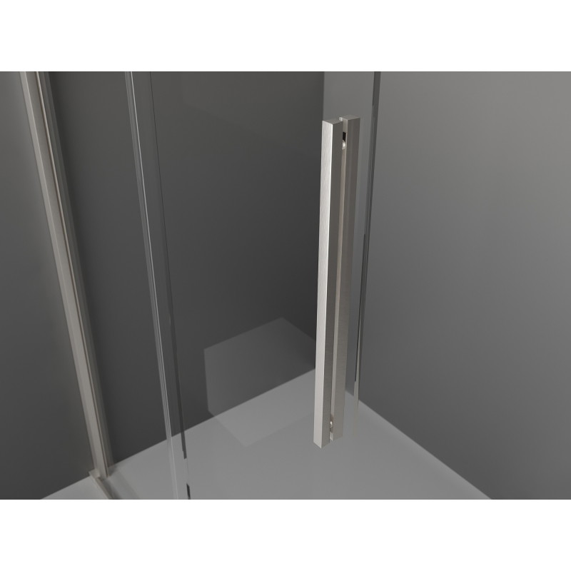 Mexen Velar плъзгаща се душ стена Walk-in 110 x 200 см, мраз 8 мм, четкан никел