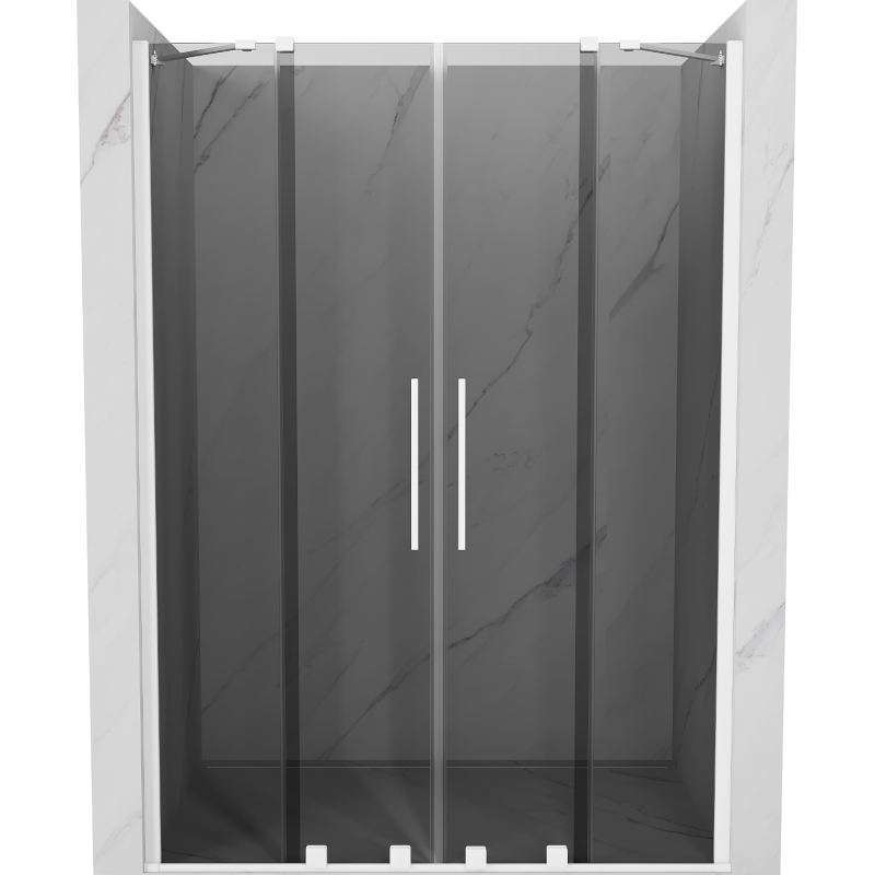 Mexen Velar Duo плъзгащи се душ врати 160 cm, графит, бели - 871-160-000-42-20