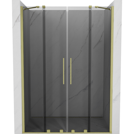 Mexen Velar Duo плъзгащи се душ врати 140 см, графит, златно четкано - 871-140-000-42-55