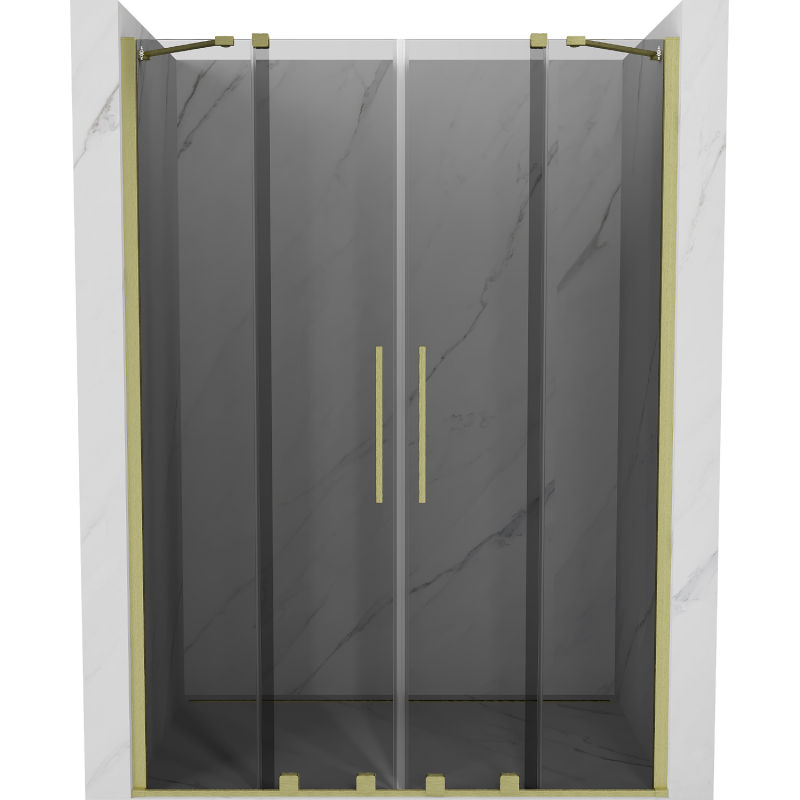 Mexen Velar Duo плъзгащи се душ врати 150 cm, графит, златно четкано - 871-150-000-42-55