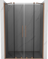 Mexen Velar Duo плъзгащи се душ врати 150 cm, графит, четкан мед - 871-150-000-42-65