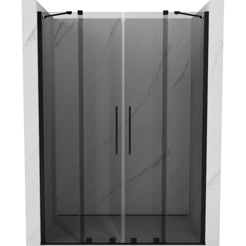 Mexen Velar Duo плъзгащи се душ врати 140 cm, графит, черен - 871-140-000-42-70