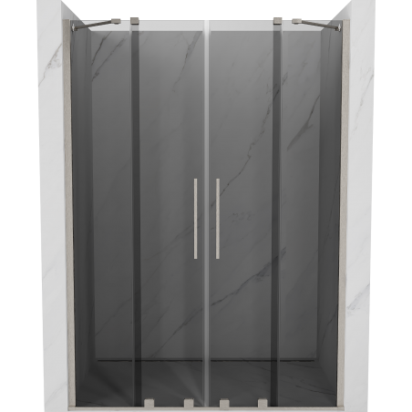 Mexen Velar Duo плъзгащи се душ врати 140 cm, графит, четкан никел - 871-140-000-42-97