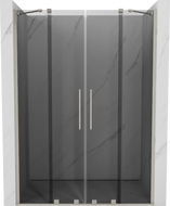 Mexen Velar Duo плъзгащи се душ врати 140 cm, графит, четкан никел - 871-140-000-42-97