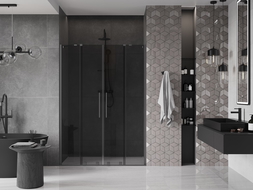 Mexen Velar Duo плъзгащи се душ врати 140 см, графит, gun metal - 871-140-000-42-95