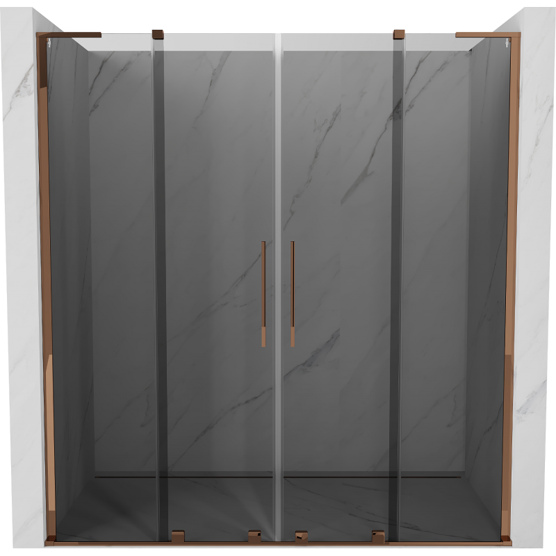 Mexen Velar L Duo плъзгаща се душ врата 170 см, графит, розово злато - 871-170-003-42-60