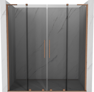 Mexen Velar L Duo плъзгащи се душ кабини 180 см, графит, четкована мед - 871-180-003-42-65