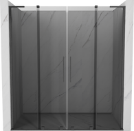 Mexen Velar L Duo плъзгащи се душ врати 180 см, графит, четкано оръжийно сиво - 871-180-003-42-66