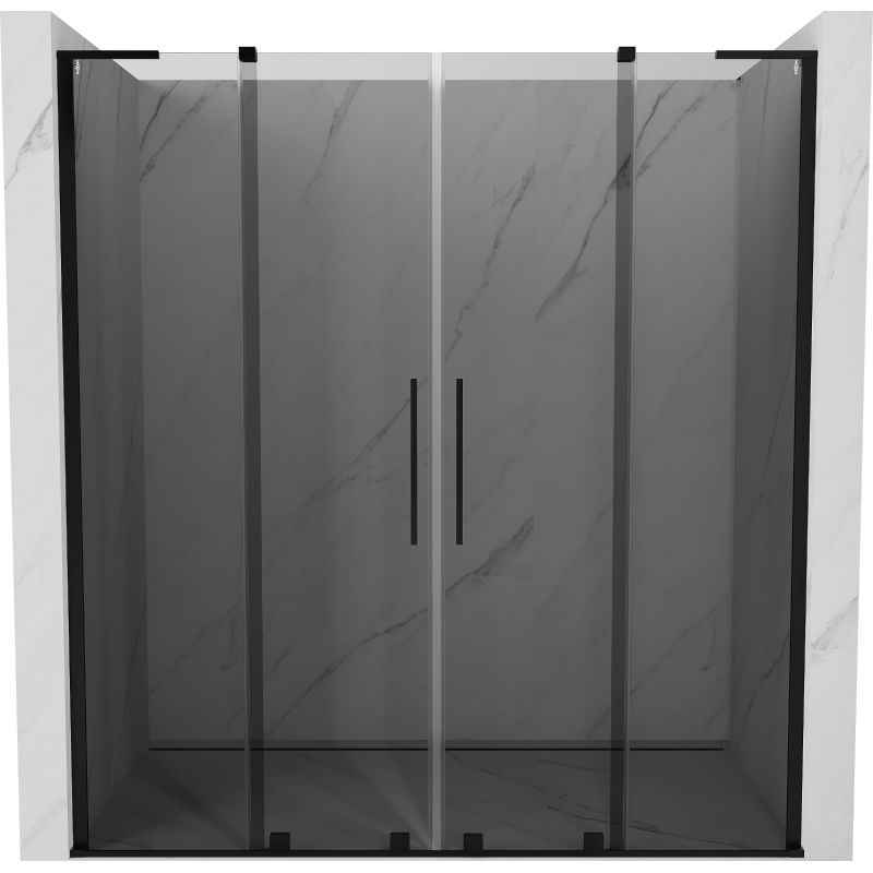 Mexen Velar L Duo плъзгащи се душ врати 180 см, графит, черно - 871-180-003-42-70