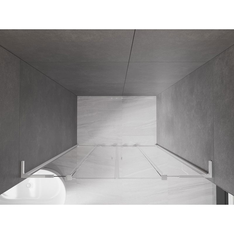 Mexen Velar L Duo плъзгащи се душ врати 150 cm, прозрачни, хром - 871-150-003-02-01