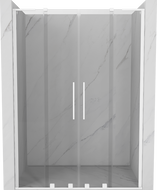 Mexen Velar L Duo плъзгащи душ врати 140 cm, прозрачно, бяло - 871-140-003-02-20