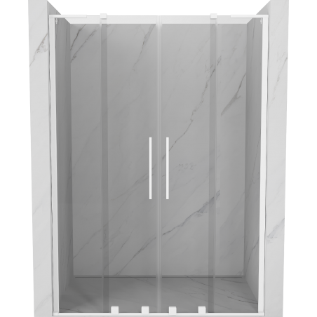 Mexen Velar L Duo плъзгаща се душ кабина 160 cm, прозрачна, бяла - 871-160-003-02-20