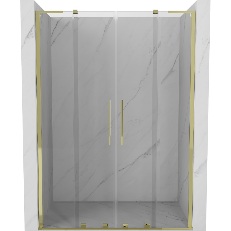 Mexen Velar L Duo плъзгаща се душ врата 160 cm, прозрачна, златна - 871-160-003-02-50