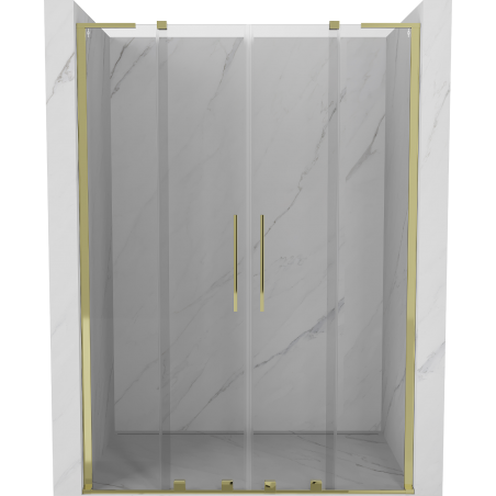 Mexen Velar L Duo плъзгаща се душ врата 160 cm, прозрачна, златна - 871-160-003-02-50