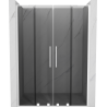 Mexen Velar L Duo плъзгащи се душ врати 140 см, графит, бял - 871-140-003-42-20