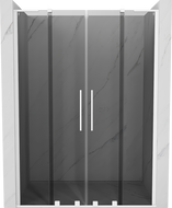 Mexen Velar L Duo плъзгащи душ врати 160 см, графит, бяло - 871-160-003-42-20