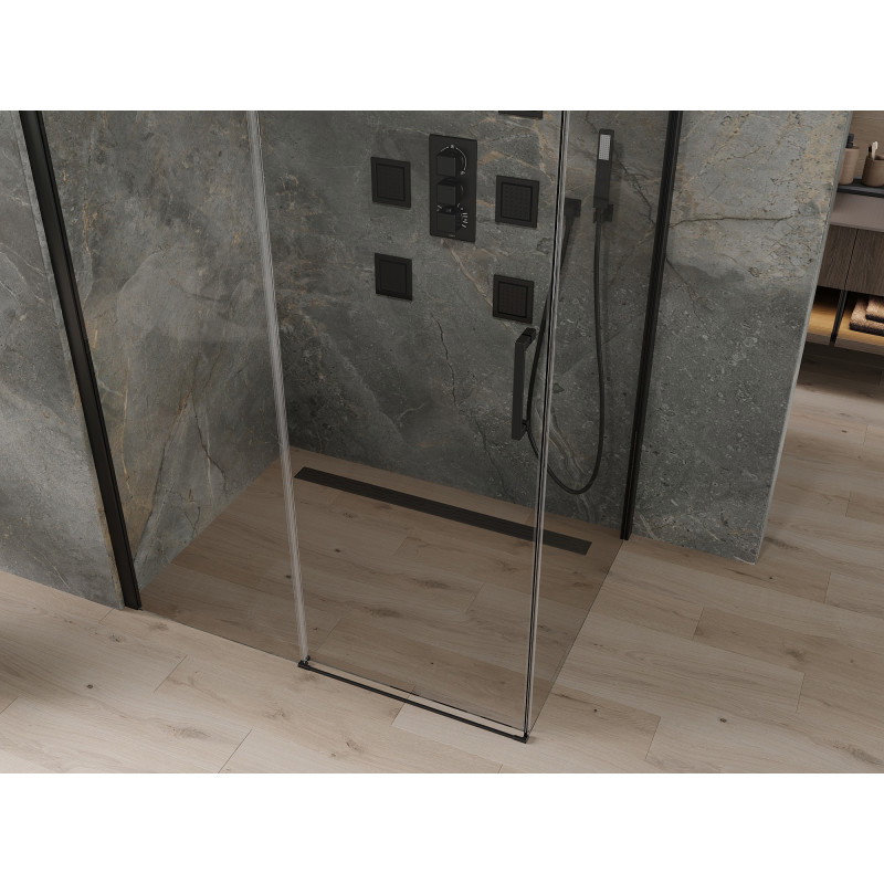 Mexen Omega разтегателна душ-кабина 100 x 90 см, прозрачна, черна - 825-100-090-70-00