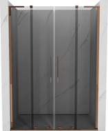 Mexen Velar L Duo плъзгащи се душ врати 150 cm, графит, розово злато - 871-150-003-42-60
