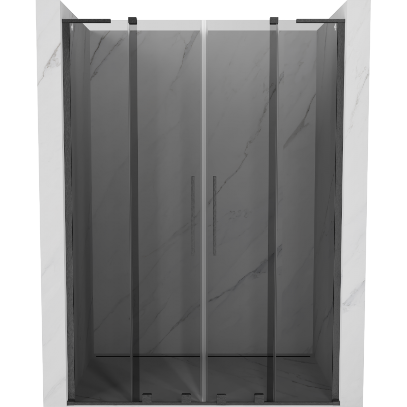 Сгъваеми душ врати Mexen Velar L Duo 160 см, графит, четка Gun Gray - 871-160-003-42-66