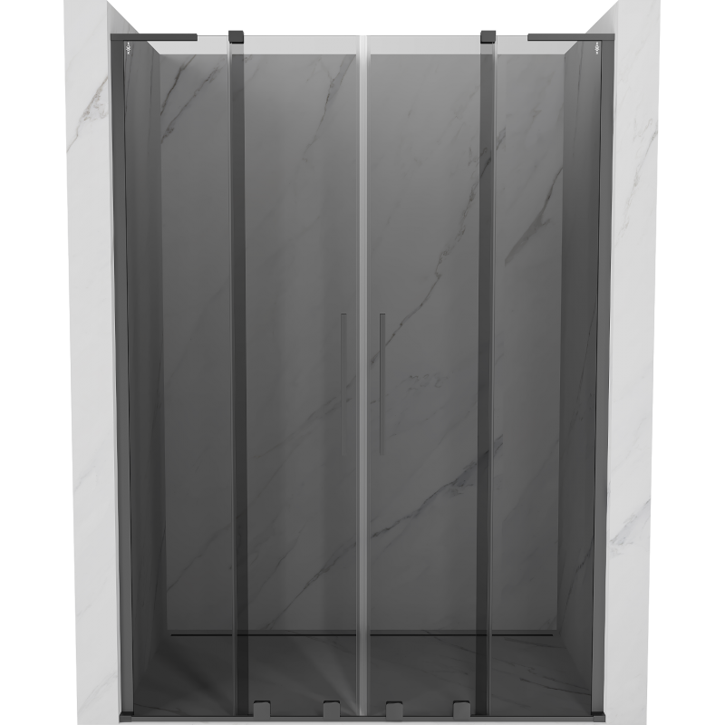 Mexen Velar L Duo плъзгащи се душ врати 140 см, графит, gun metal - 871-140-003-42-95