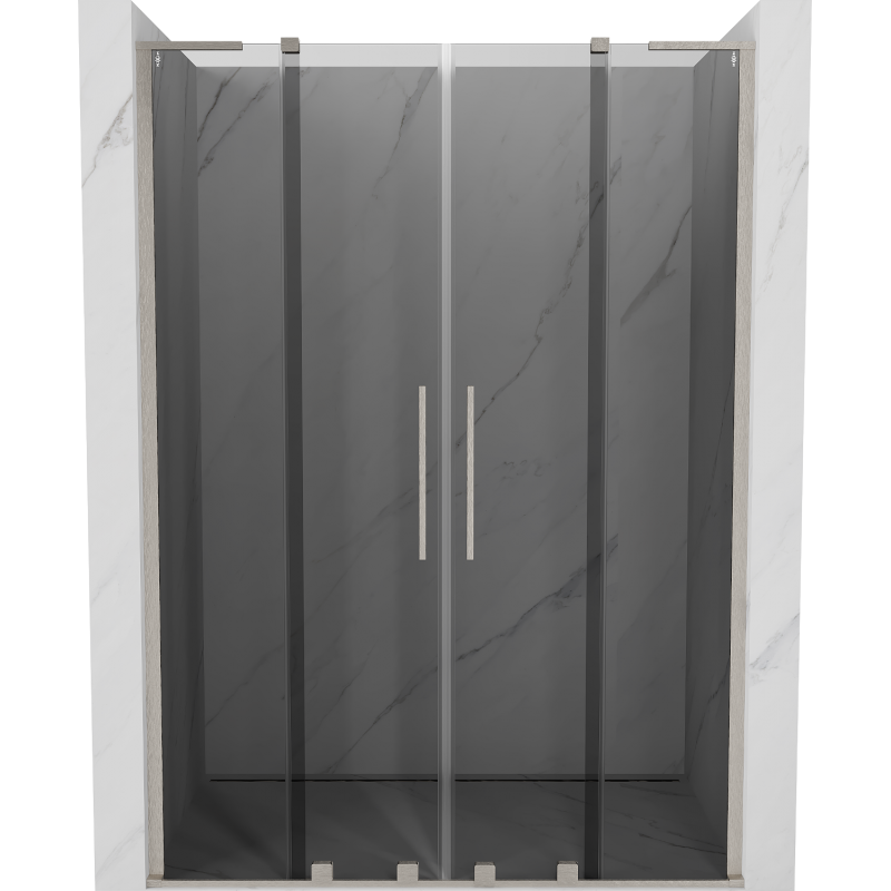 Mexen Velar L Duo плъзгащи се душ врати 160 см, графит, четкан никел - 871-160-003-42-97