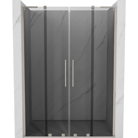 Mexen Velar L Duo плъзгащи се душ врати 160 см, графит, четкан никел - 871-160-003-42-97