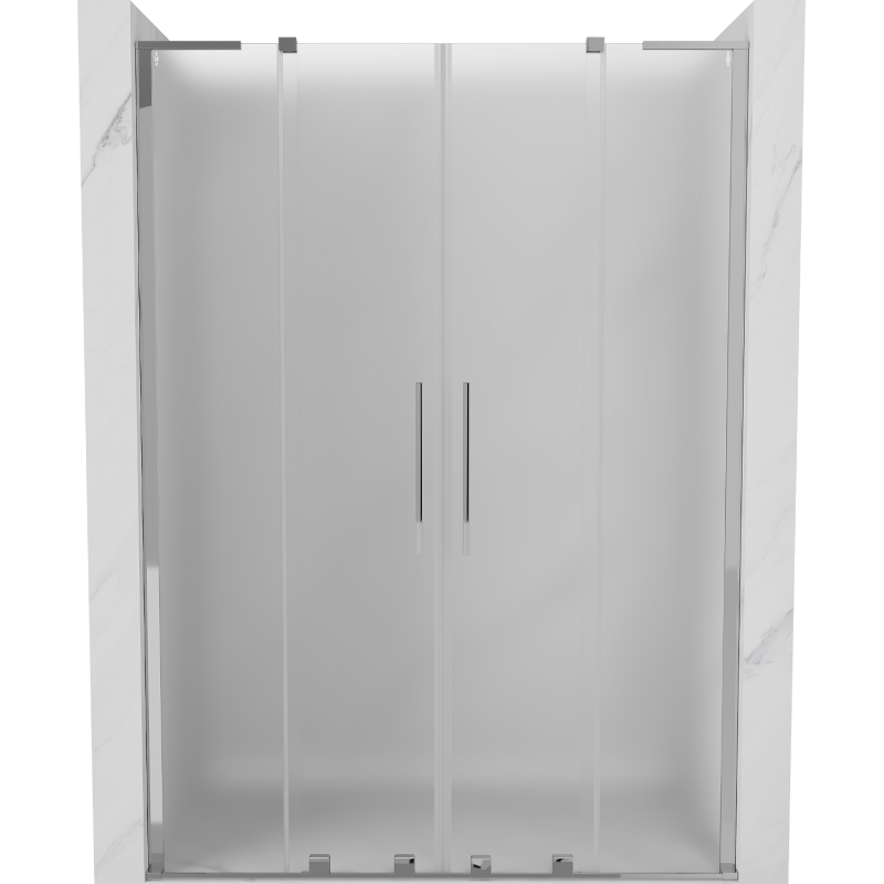 Mexen Velar L Duo плъзгащи се душ врати 140 см, матирани, хром - 871-140-003-32-01