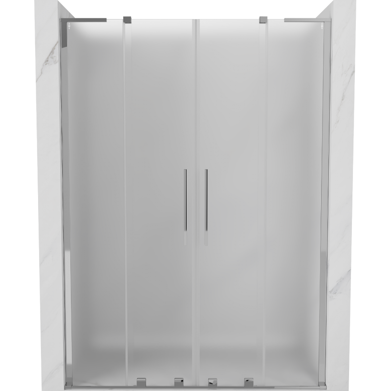 Mexen Velar L Duo плъзгащи врати за душ 160 cm, матирано, хром - 871-160-003-32-01