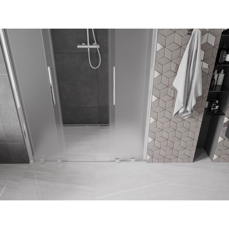 Mexen Velar L Duo сгъваеми душ врати 160 см, матиран, хром - 871-160-003-32-01