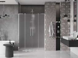 Mexen Velar L Duo плъзгащи врати за душ 160 cm, матирано, хром - 871-160-003-32-01
