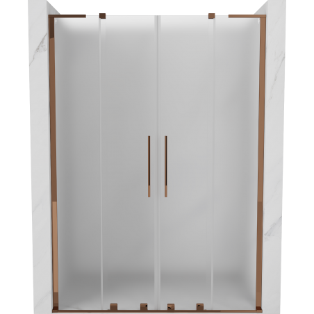 Mexen Velar L Duo плъзгащи се душ врати 150 cm, матирано, розово злато - 871-150-003-32-60