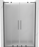 Mexen Velar L Duo плъзгащи се душ врати 140 см, мат, четка Gun Gray - 871-140-003-32-66