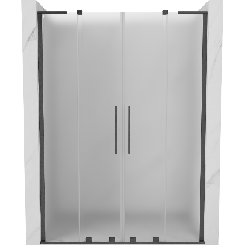 Mexen Velar L Duo плъзгащи душ врати 160 см, матови, четкано gun gray - 871-160-003-32-66