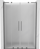 Mexen Velar L Duo плъзгащи се душ врати 140 cm, матирано стъкло, gun metal - 871-140-003-32-95