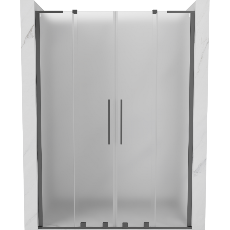 Mexen Velar L Duo плъзгащи душ врати 150 см, матирани, gun metal - 871-150-003-32-95