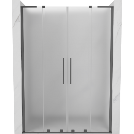 Mexen Velar L Duo плъзгащи душ врати 150 см, матирани, gun metal - 871-150-003-32-95
