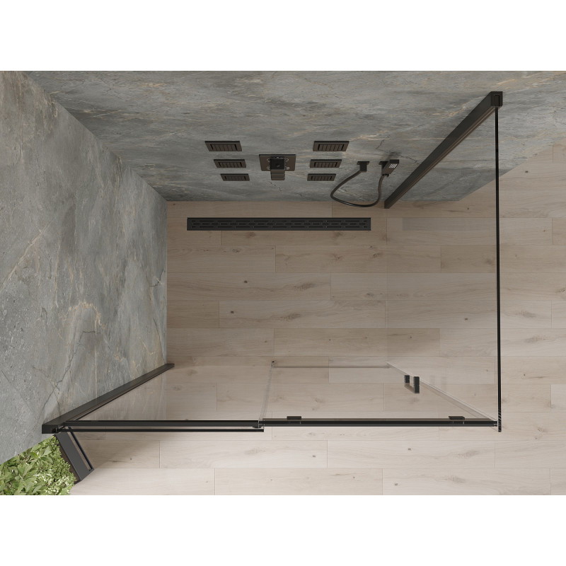Mexen Omega плъзгаща душ кабина 120 x 100 см, прозрачна, черна - 825-120-100-70-00