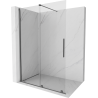 Mexen Velar плъзгаща се душ кабина Walk-in 130 x 200 cm, прозрачно стъкло 8 mm, gun metal - 871-130-000-03-95
