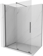 Mexen Velar плъзгаща се душ кабина Walk-in 130 x 200 cm, прозрачно стъкло 8 mm, gun metal - 871-130-000-03-95