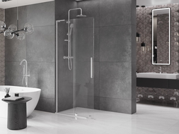 Mexen Velar L плъзгаща се душ кабина Walk-in 100 x 200 см, прозрачна 8 мм, хром - 871-100-003-03-01