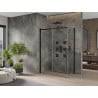 Mexen Omega душ кабина с плъзгащи врати 140 x 80 см, прозрачна, черна - 825-140-080-70-00