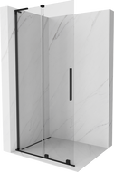 Mexen Velar L плъзгаща се преграда за душ Walk-in 120 x 200 см, прозрачна 8 мм, черна - 871-120-003-03-70