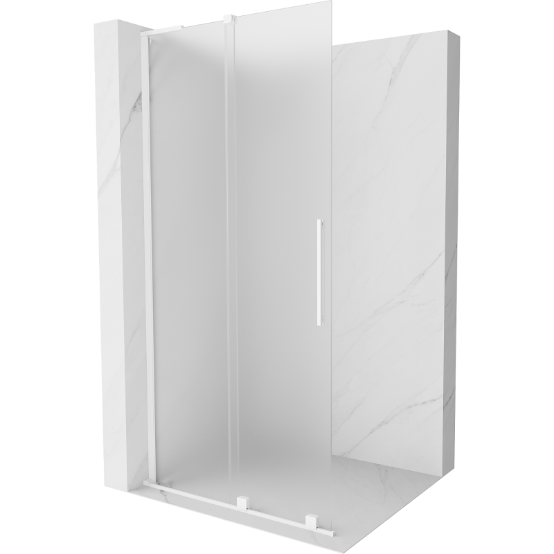 Mexen Velar L плъзгаща се душ-преграда Walk-in 100 x 200 cm, матирана 8 mm, бяла - 871-100-003-33-20