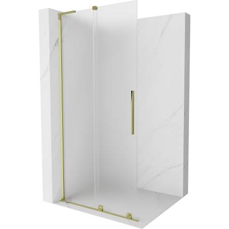 Mexen Velar L плъзгащ се душ параван Walk-in 100 x 200 см, матирано 8 мм, златен - 871-100-003-33-50